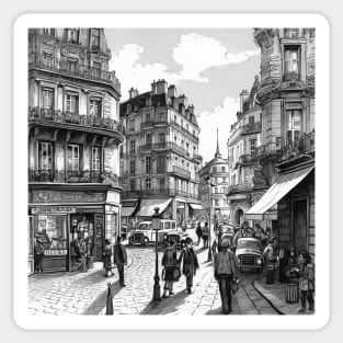 Parisian Streets Sketch III Sticker